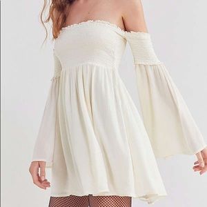 Urban Outfitters Ecote Off Shoulder Smocked Dress